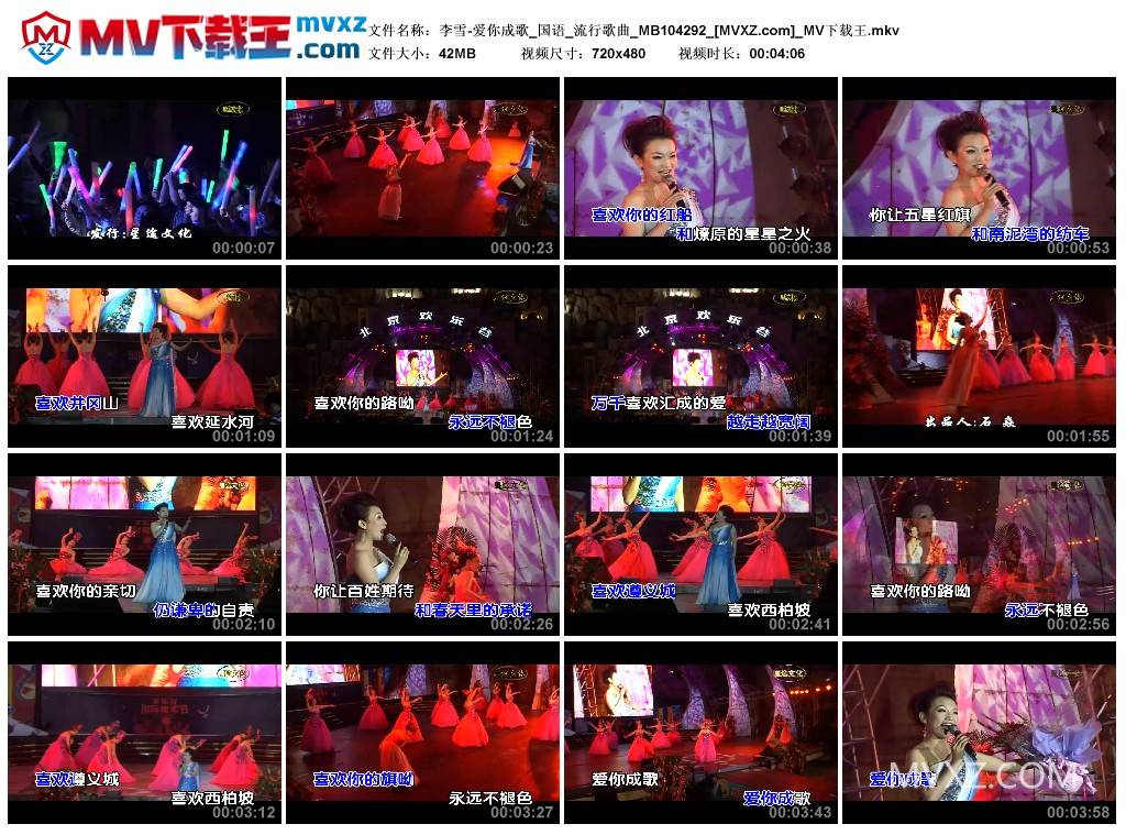 李雪-爱你成歌_国语_流行歌曲_MB104292